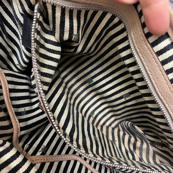 L.A.M.B. Brown Tan Leather Tassel Chain Strap Hobo Shoulder Bag Purse - Picture 4 of 9